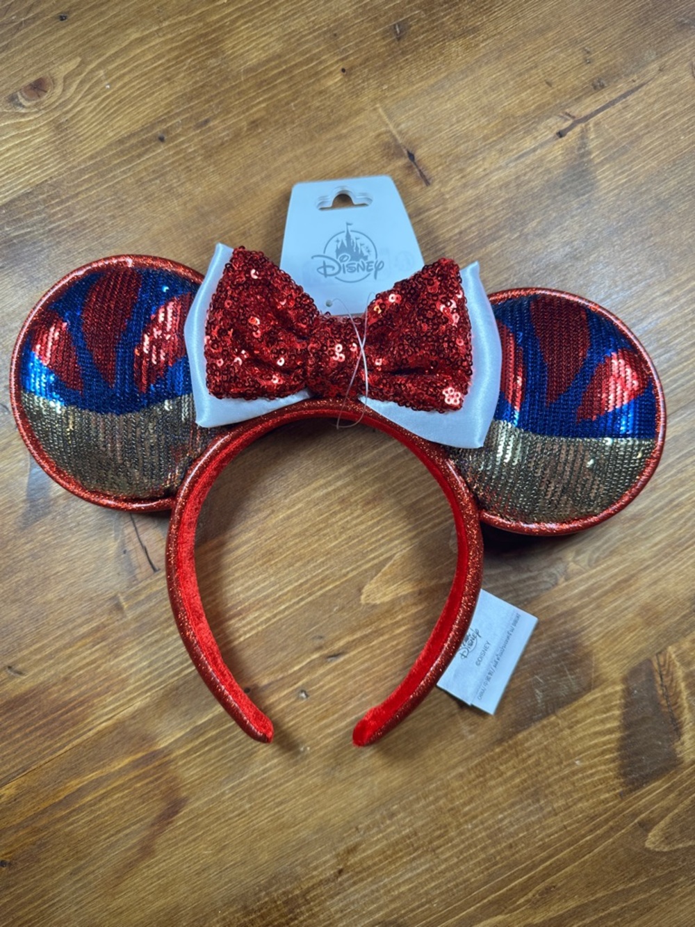 Disney Red Sequin Minnie Ear Headband Snow White NWT
